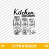 Kitchen Conversion Chart SVG