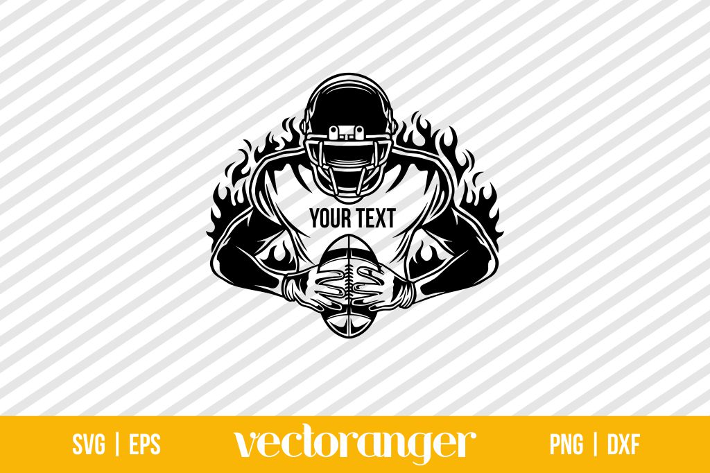American Football Player Flames SVG