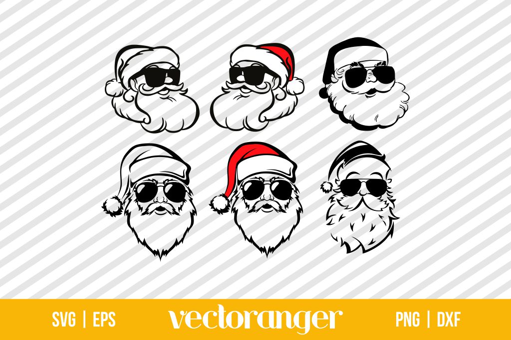 Cool Santa Claus Sunglasses SVG
