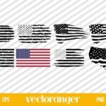 Black Distressed American Flag SVG