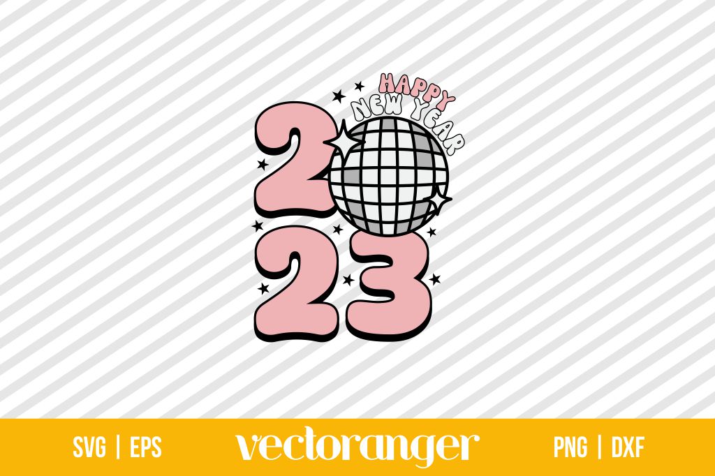 Groovy Disco New Years 2023 SVG