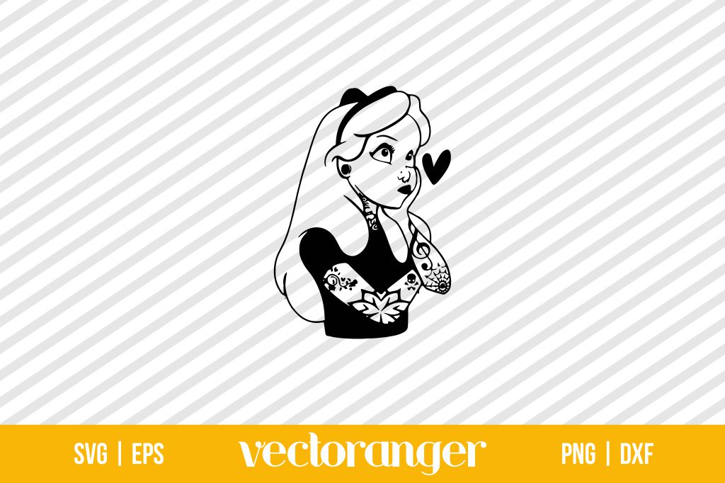 Alice In Wonderland Tattoo SVG