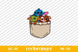 Baby Yoda Stitch Gizmo In A Pocket SVG