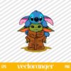 Baby Yoda With Stitch SVG