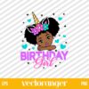 Birthday Afro Black Girl Unicorn SVG