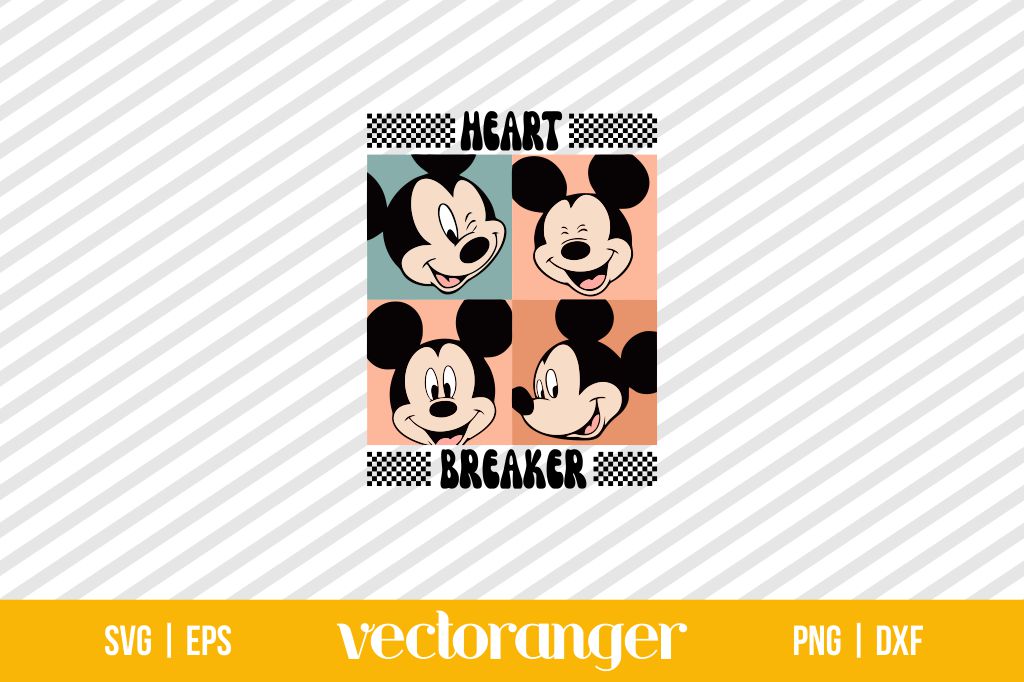 Heart Breaker Mickey Mouse Valentine SVG