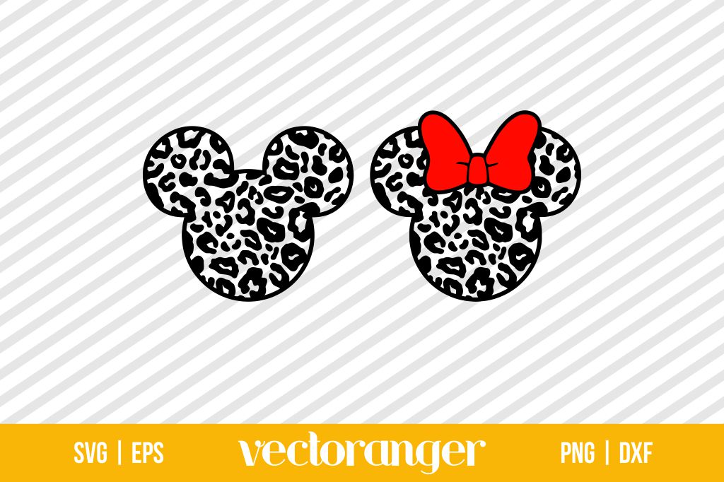 Mickey Mouse Cheetah Leopard Print SVG