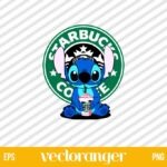 Stitch Drinking Starbucks Coffee SVG