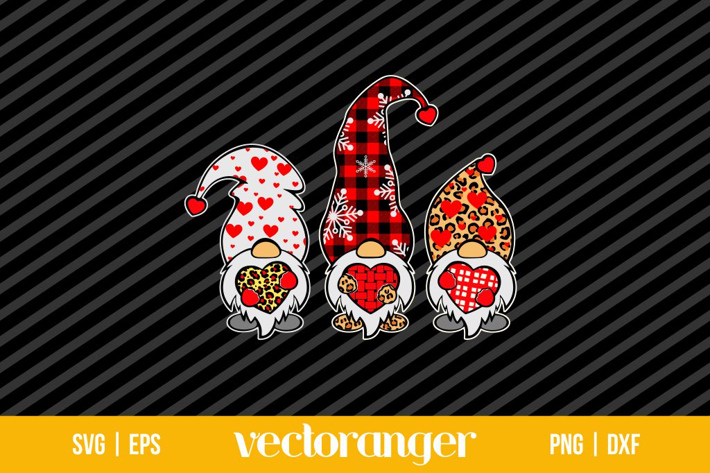 Three Gnome Valentine SVG