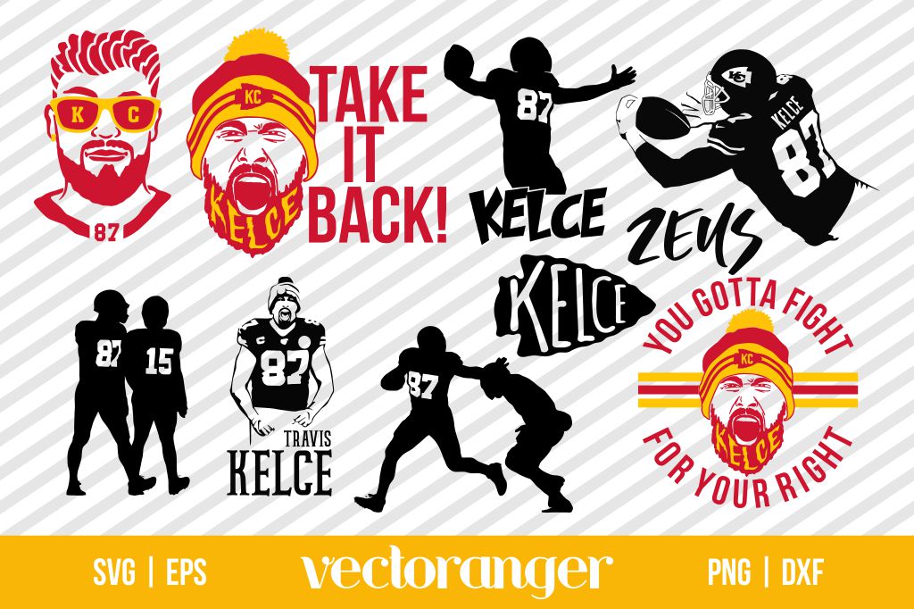 Travis Kelce 87 SVG, KC Chiefs SVG PNG DXF