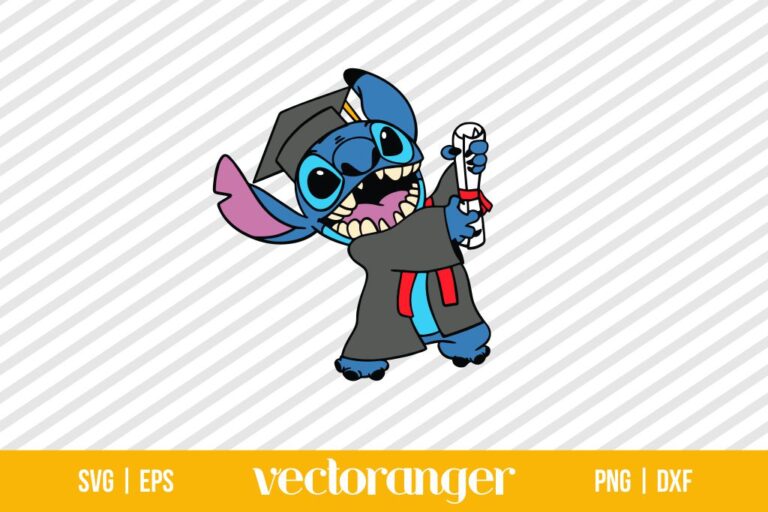 Cute Stitch Graduation SVG Vectoranger