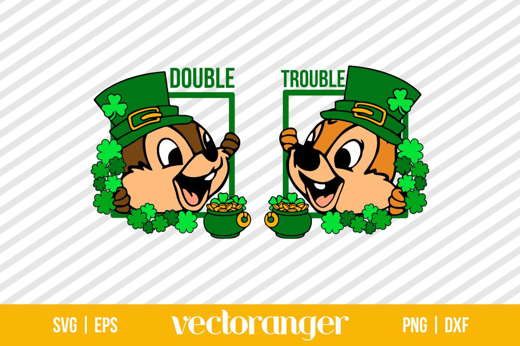 Double Trouble St Patricks Day Shamrock SVG