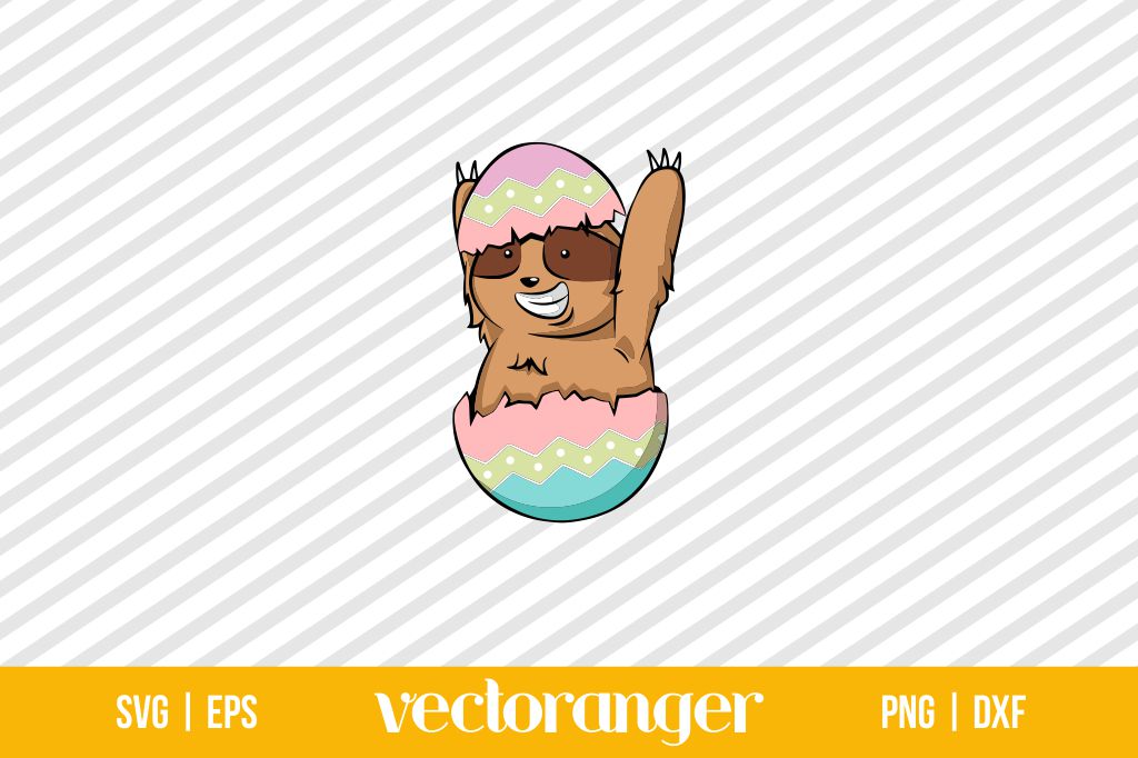 Sloth And Easter Egg SVG