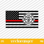 Firefighter American Flag SVG