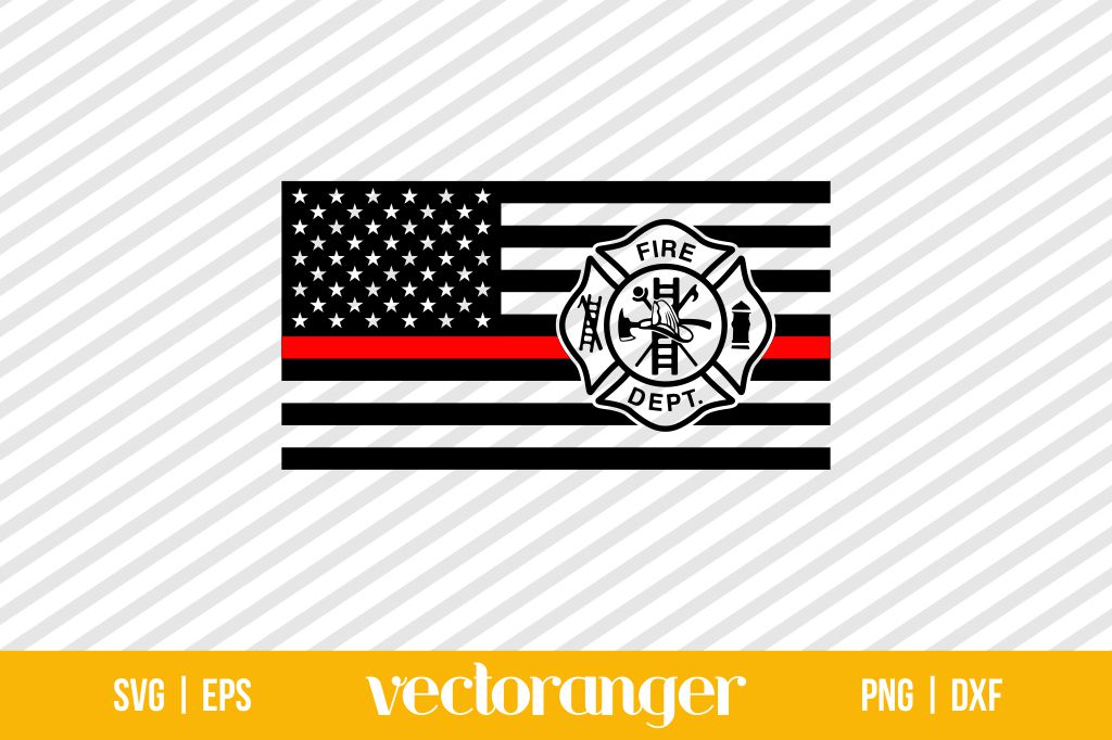 Firefighter American Flag SVG