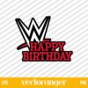 WWE Happy Birthday Cake Topper SVG