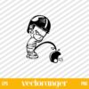 Calvin Boy Peeing Boy Peeing on Football Helmet SVG