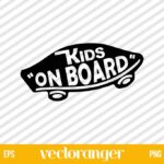 Kids On Board Vans Skateboard SVG