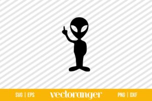 Alien SVG Flipping Off Middle Finger Alien