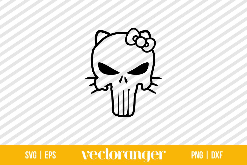 Hello Kitty Punisher SVG Cut File