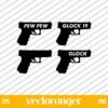 Glock Pew Pew Gun SVG
