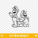 Mario And Luigi Outline SVG