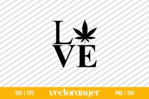 Love Weed Leaf SVG