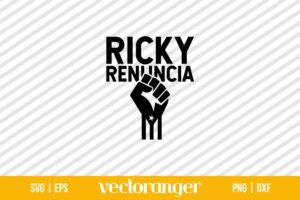Ricky Renuncia Bandera Negra Puerto Rico SVG