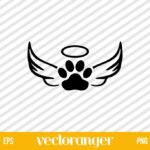 Paw Print With Wings SVG