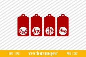 Quartet of Christmas Gift Tags SVG