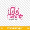 100 Days Of School Pink Doll Barbie SVG