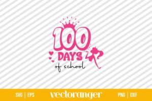 100 Days Of School Pink Doll Barbie SVG