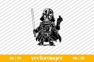 Darth Vader With Middle Finger SVG