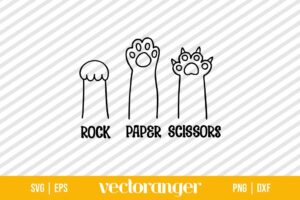 Rock Paper Scissors Cat Paw SVG