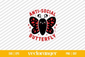 Anti Social Butterfly Mothman Cryptid SVG