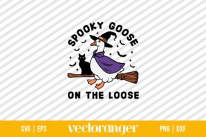 Spooky Goose On The Loose Black Cat SVG