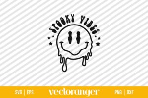 Spooky Vibes Smiley Face SVG