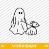 Halloween Ghost Dog Walker SVG