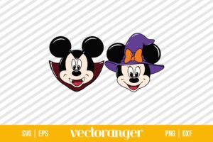 Mickey Minnie Halloween Witch SVG