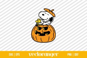 Halloween Pumpkin Snoopy And Woodstock SVG