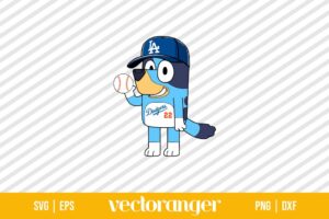 Bluey LA Dodgers Baseball SVG