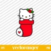 Hello Kitty Stocking Christmas SVG