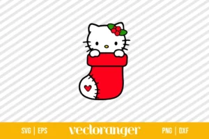 Hello Kitty Stocking Christmas SVG