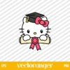 Graduate Hello Kitty Face SVG