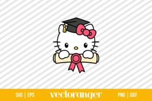 Graduate Hello Kitty Face SVG