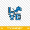 Love Detroit Lions SVG