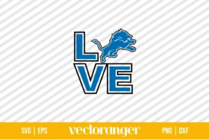 Love Detroit Lions SVG