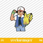 Pokemon Pikachu and Ash SVG