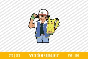 Pokemon Pikachu and Ash SVG