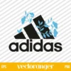 Adidas Logo Blue Flower SVG